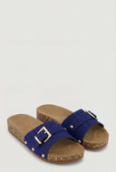 Studded Buckle Cork Footbed Sandals