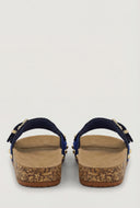 Studded Buckle Cork Footbed Sandals