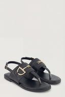 Raffia Ankle Strap Thong Sandals