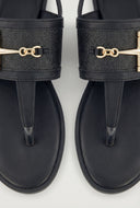 Raffia Ankle Strap Thong Sandals