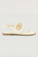 Raffia Ankle Strap Thong Sandals