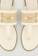Raffia Ankle Strap Thong Sandals
