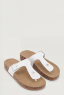 Buckle Cork Footbed Thong Sandals