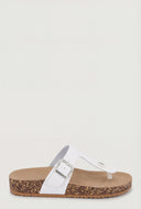 Buckle Cork Footbed Thong Sandals