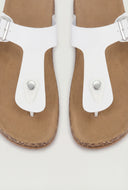 Buckle Cork Footbed Thong Sandals