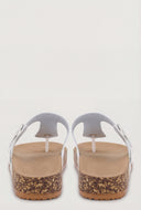 Buckle Cork Footbed Thong Sandals