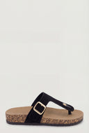 Buckle Cork Footbed Thong Sandals