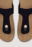Buckle Cork Footbed Thong Sandals