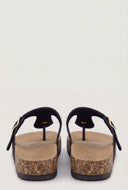 Buckle Cork Footbed Thong Sandals