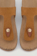 Buckle Cork Footbed Thong Sandals