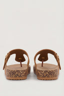 Buckle Cork Footbed Thong Sandals
