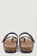Asymmetrical Toe Loop Cork Footbed Sandals