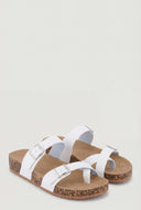 Asymmetrical Toe Loop Cork Footbed Sandals