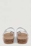 Asymmetrical Toe Loop Cork Footbed Sandals