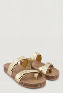 Asymmetrical Toe Loop Cork Footbed Sandals