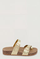 Asymmetrical Toe Loop Cork Footbed Sandals