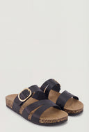 Cutout Buckle Cork Footbed Slide Sandals
