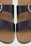 Cutout Buckle Cork Footbed Slide Sandals
