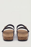Cutout Buckle Cork Footbed Slide Sandals