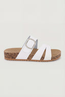 Cutout Buckle Cork Footbed Slide Sandals