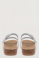 Cutout Buckle Cork Footbed Slide Sandals