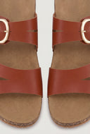 Cutout Buckle Cork Footbed Slide Sandals
