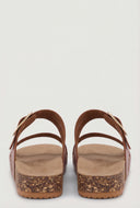 Cutout Buckle Cork Footbed Slide Sandals