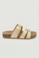 Cutout Buckle Cork Footbed Slide Sandals
