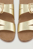 Cutout Buckle Cork Footbed Slide Sandals