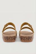 Cutout Buckle Cork Footbed Slide Sandals
