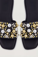 Pearl Embellished Flat Sandals