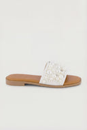 Pearl Embellished Flat Sandals