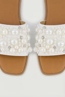 Pearl Embellished Flat Sandals