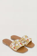 Pearl Embellished Flat Sandals
