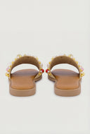 Pearl Embellished Flat Sandals