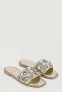 Pearl Embellished Flat Sandals