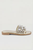 Pearl Embellished Flat Sandals