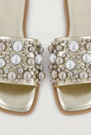 Pearl Embellished Flat Sandals