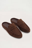 Lottie Faux Suede Loafer Mules