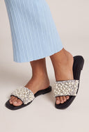 Faux Pearl Glam Slide Sandals