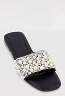 Faux Pearl Glam Slide Sandals