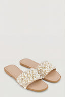 Faux Pearl Glam Slide Sandals