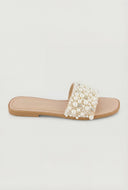 Faux Pearl Glam Slide Sandals