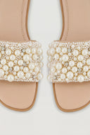 Faux Pearl Glam Slide Sandals