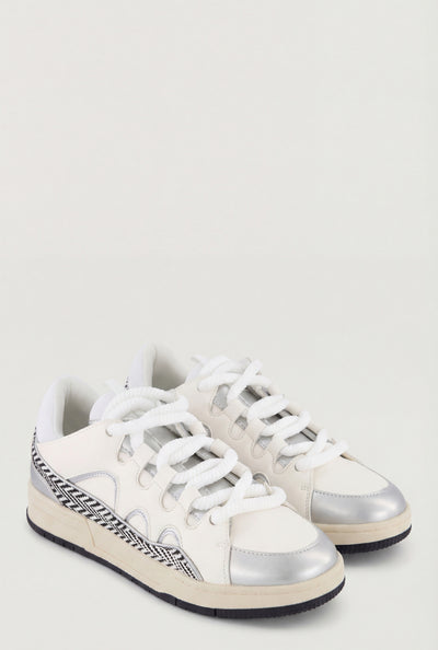 Cleo Chevron Detail Rope Lace-Up Sneakers