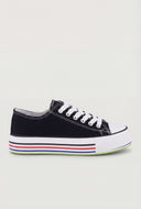 Multi Stripe Platform Canvas Sneakers