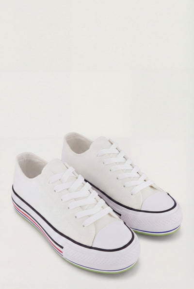Multi Stripe Platform Canvas Sneakers