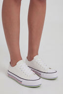 Multi Stripe Platform Canvas Sneakers