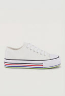 Multi Stripe Platform Canvas Sneakers