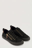 Camryn Denim Side Zip Lace-Up Sneakers